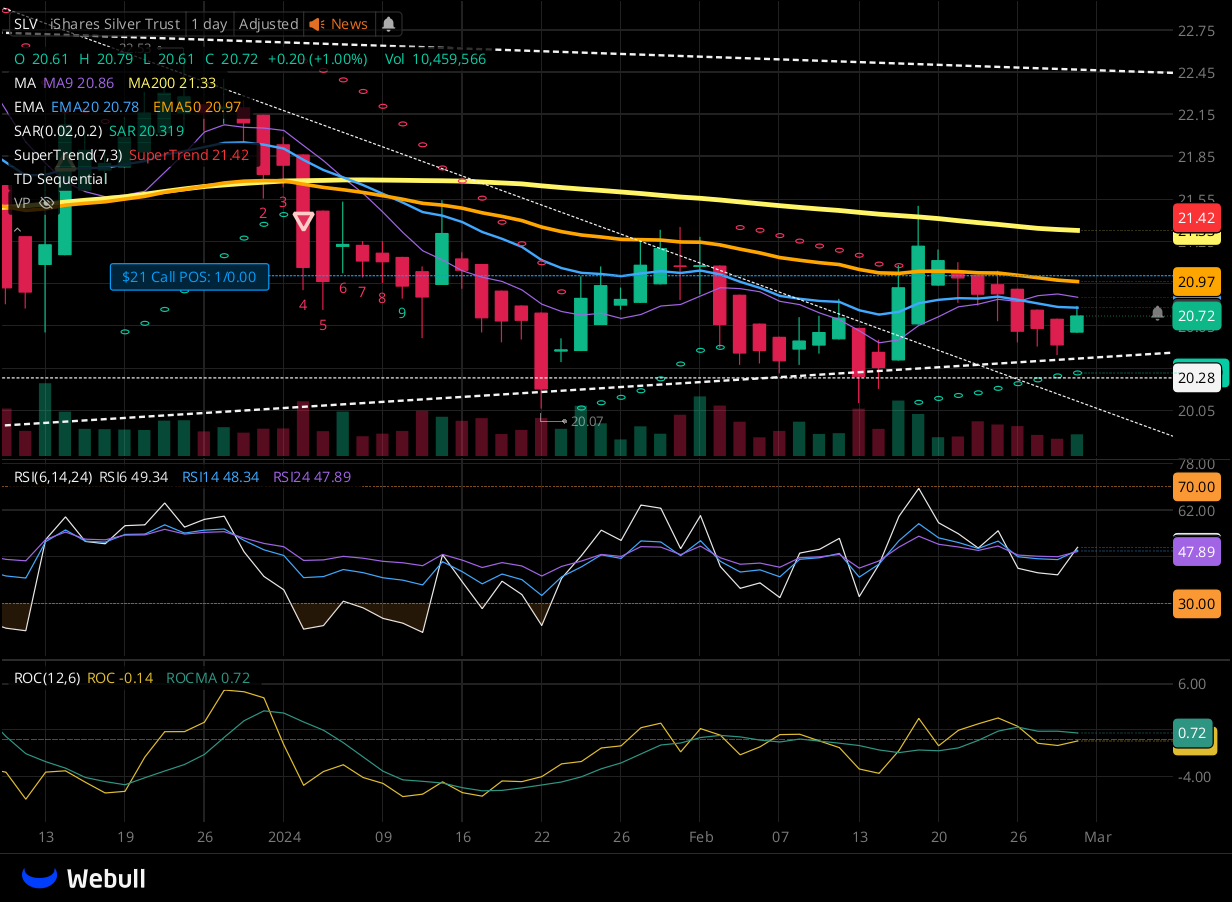 Chart for SLV as of 2024-02-29