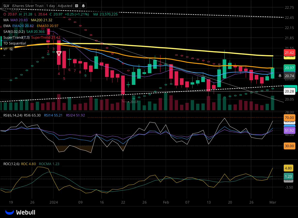 Chart for SLV as of 2024-03-01