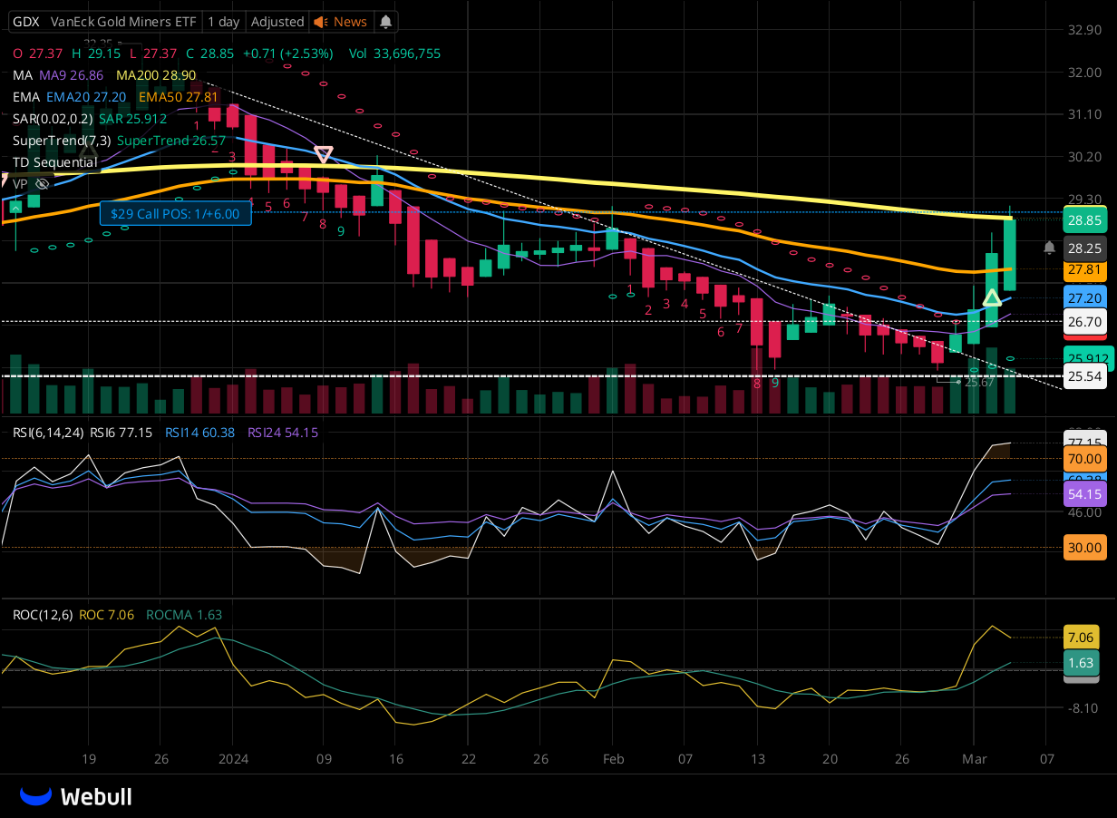 Chart for GDX as of 2024-03-05