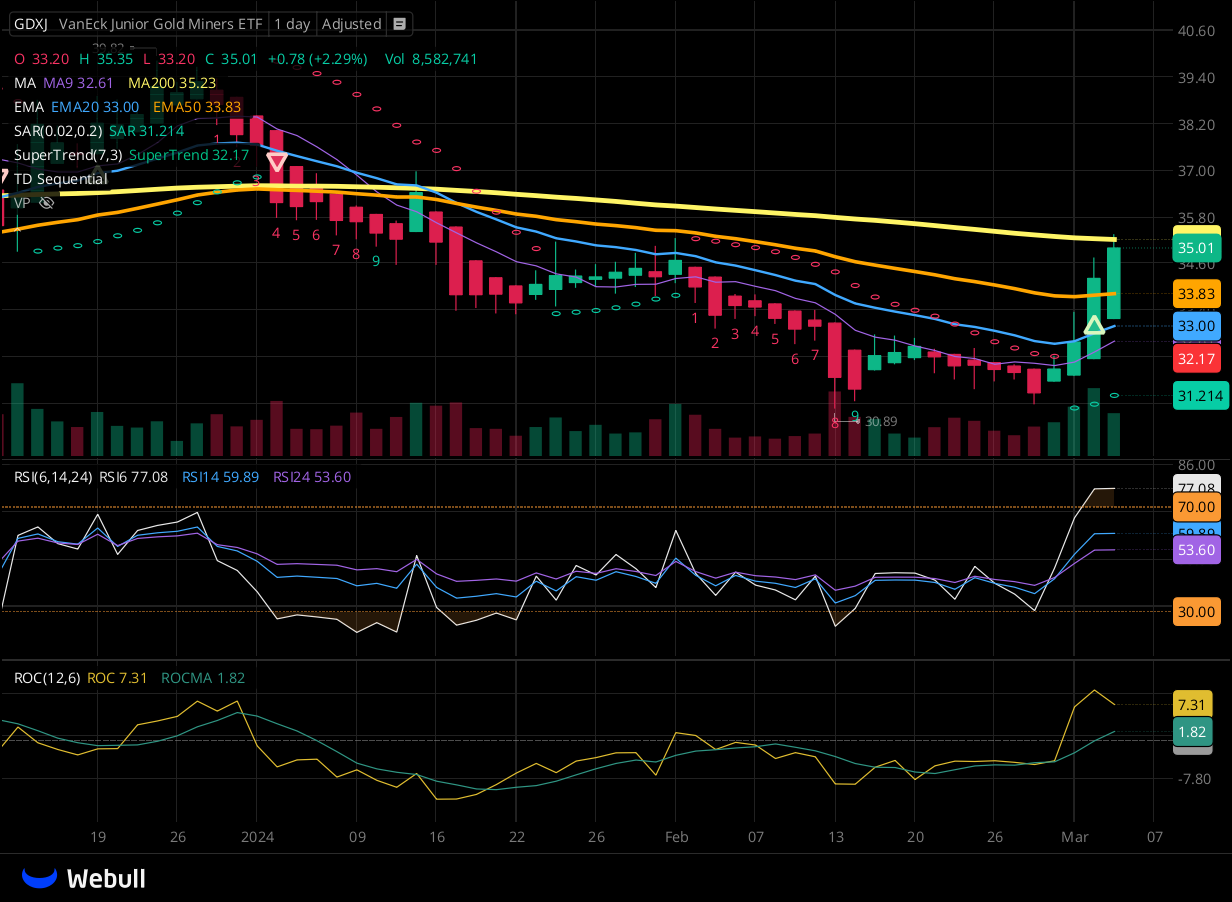 Chart for GDXJ as of 2024-03-05