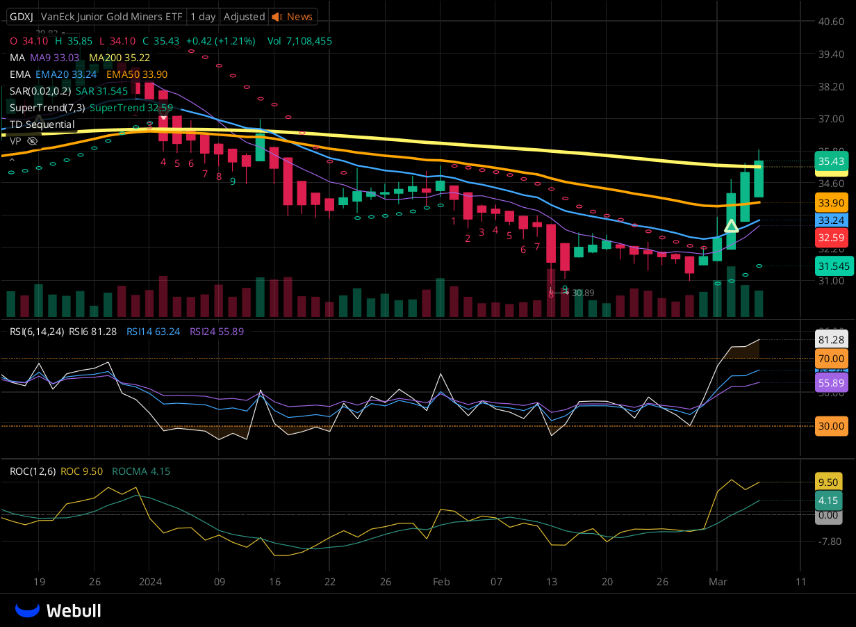 Chart for GDXJ as of 2024-03-06