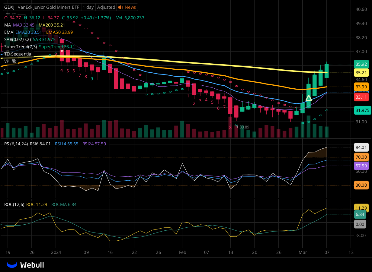 Chart for GDXJ as of 2024-03-07