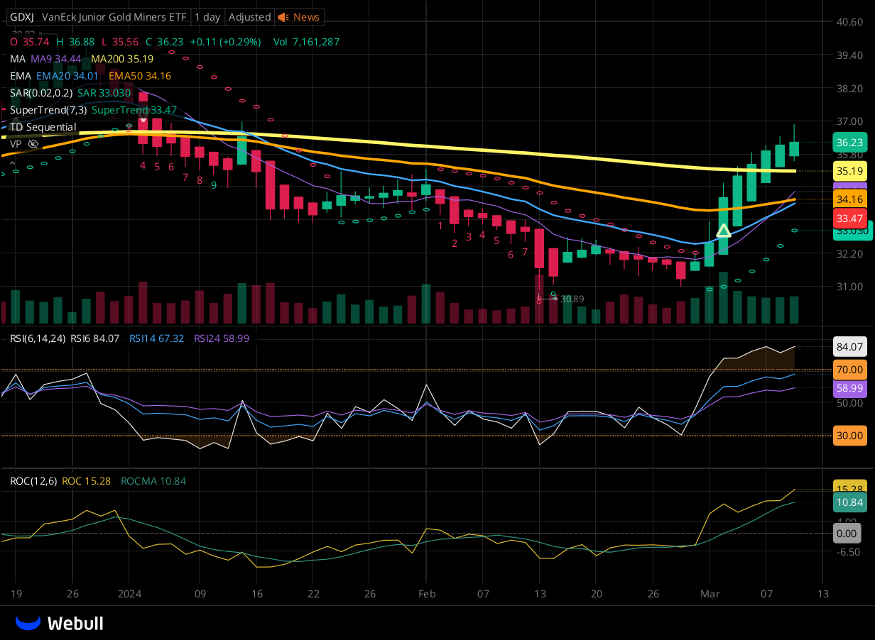 Chart for GDXJ as of 2024-03-11