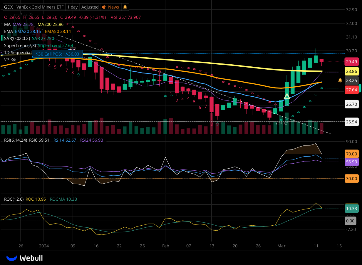 Chart for GDX as of 2024-03-12